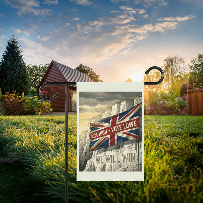 Aim High Vote Lowe Union Jack Patriotic Wall Flag