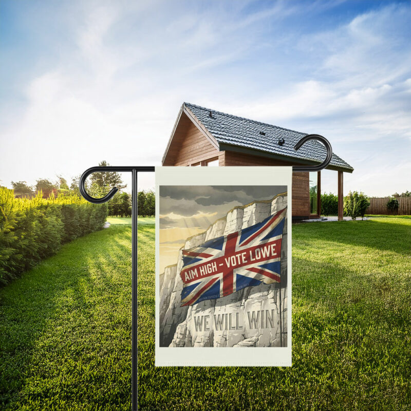 Aim High Vote Lowe Union Jack Patriotic Wall Flag