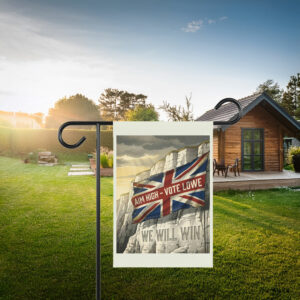 Aim High Vote Lowe Union Jack Patriotic Wall Flag