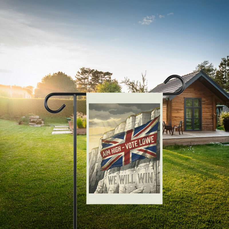 Aim High Vote Lowe Union Jack Patriotic Wall Flag