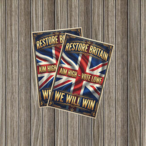 Aim High Vote Lowe Victory Is Ours British Pride Wall Sticker