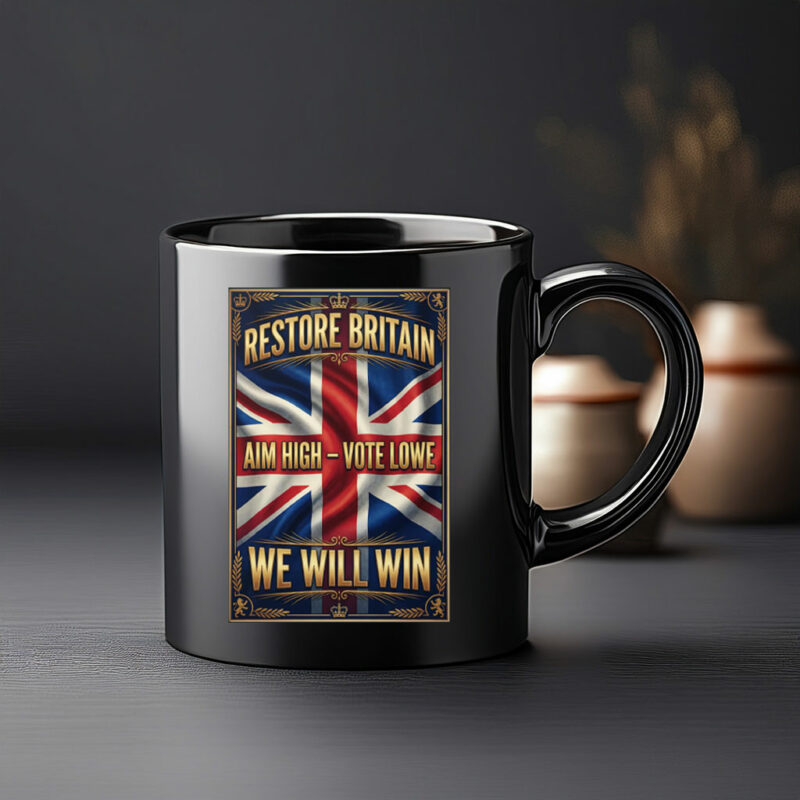 Art Union Jack Wall Art Aim High Vote Lowe Mug