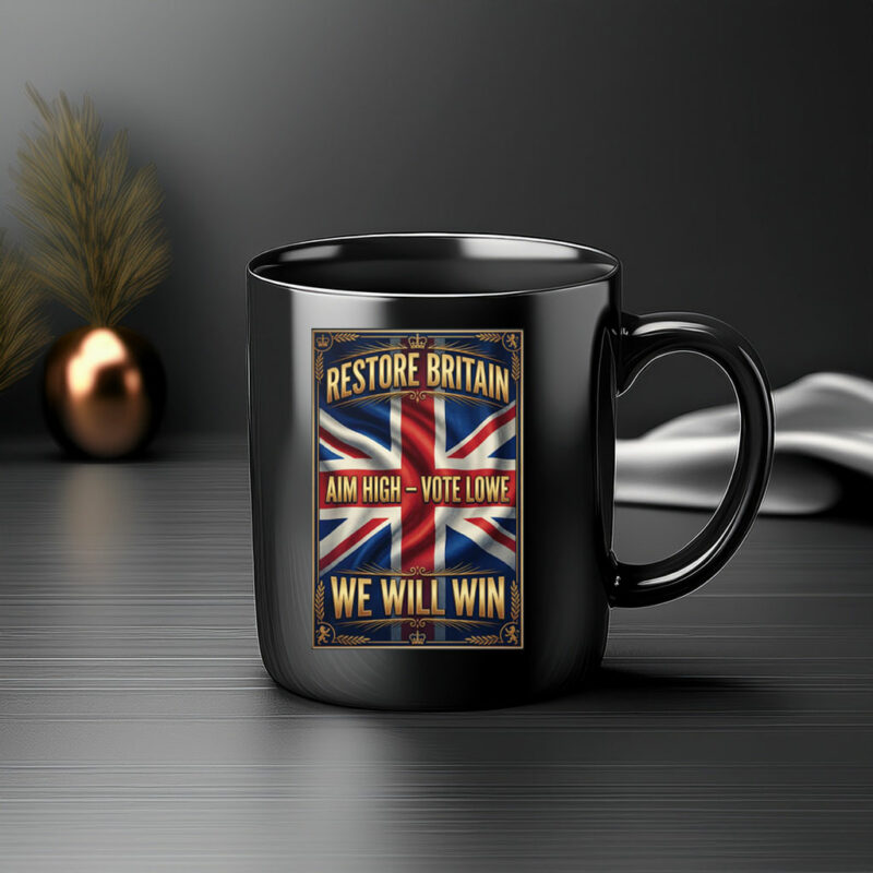 Art Union Jack Wall Art Aim High Vote Lowe Mug