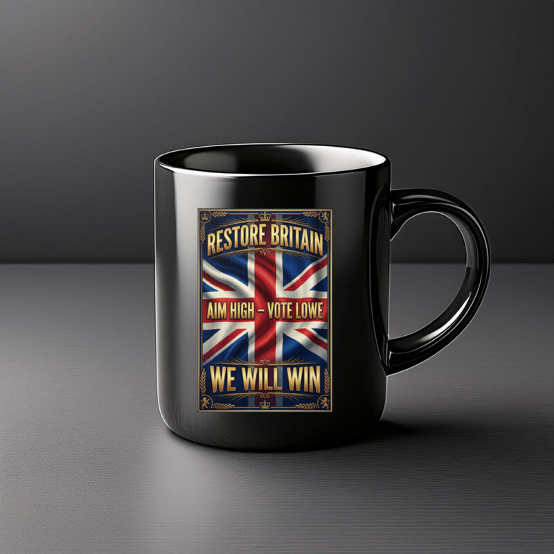 Art Union Jack Wall Art Aim High Vote Lowe Mug
