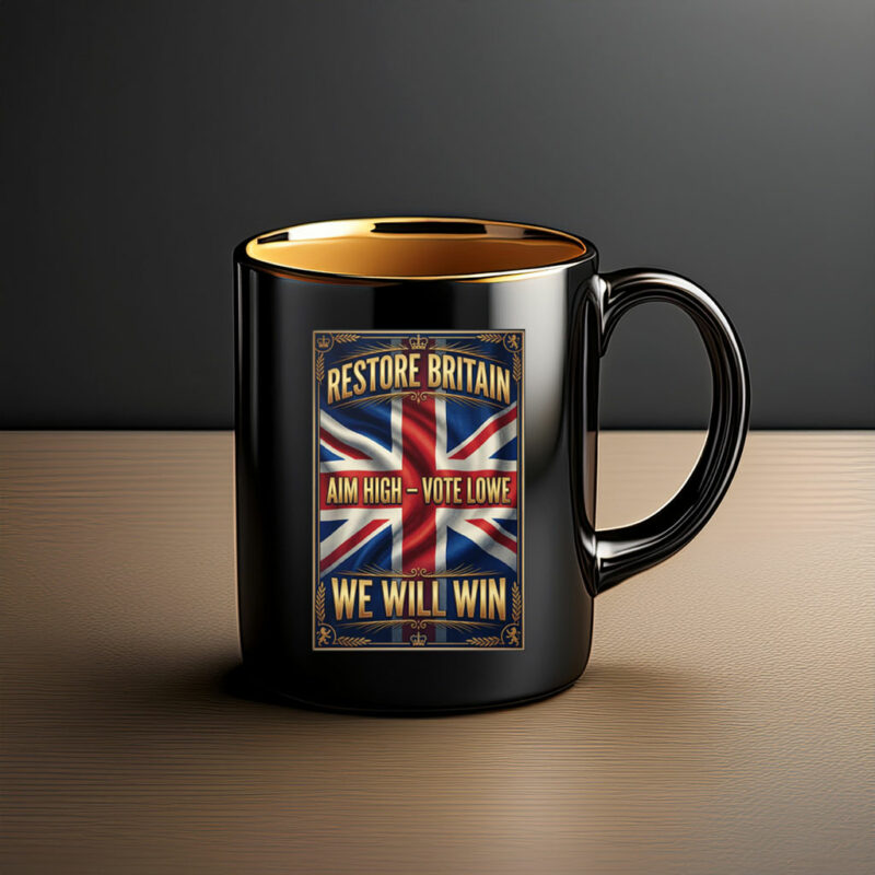 Art Union Jack Wall Art Aim High Vote Lowe Mug