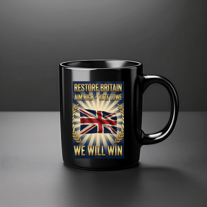 Art Union Jack Wall Art Aim High Vote Lowe We Will Win British Pride Mug