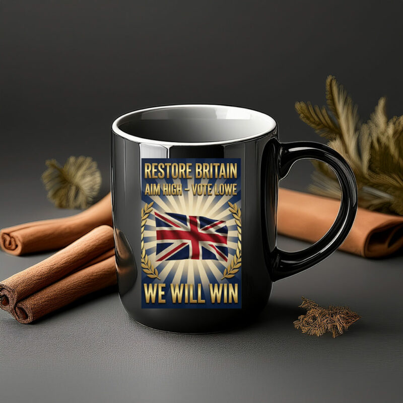 Art Union Jack Wall Art Aim High Vote Lowe We Will Win British Pride Mug