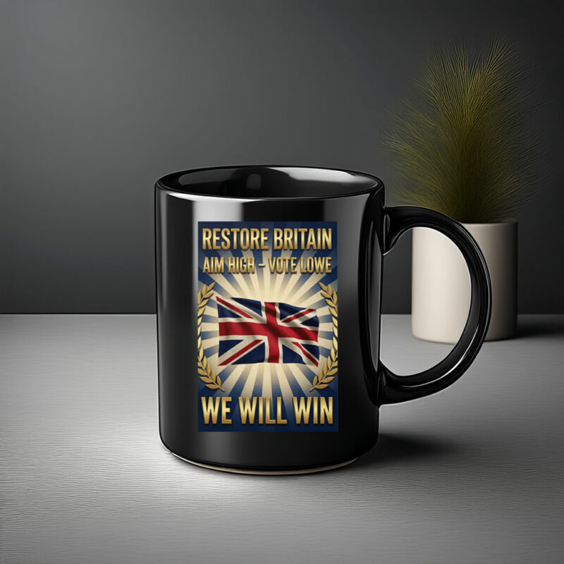 Art Union Jack Wall Art Aim High Vote Lowe We Will Win British Pride Mug