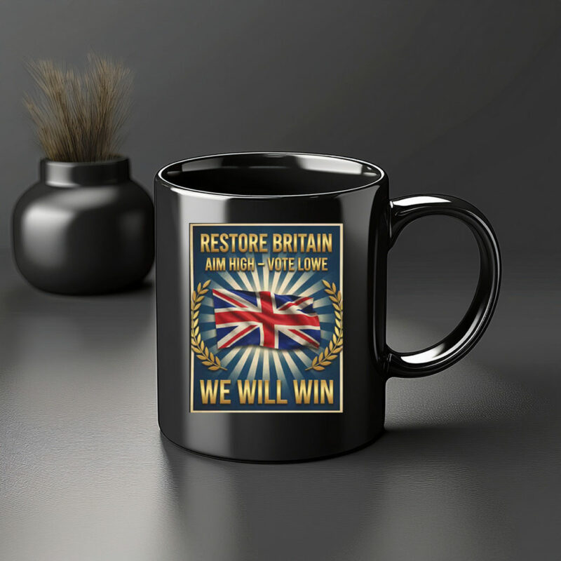 Patriotic Campaign Art Union Jack Vote Lowe Mug