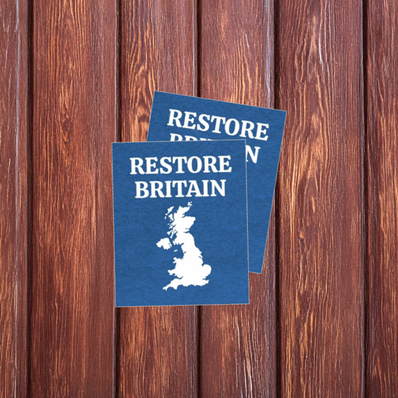 Restore Britain 2026 Blue Sticker