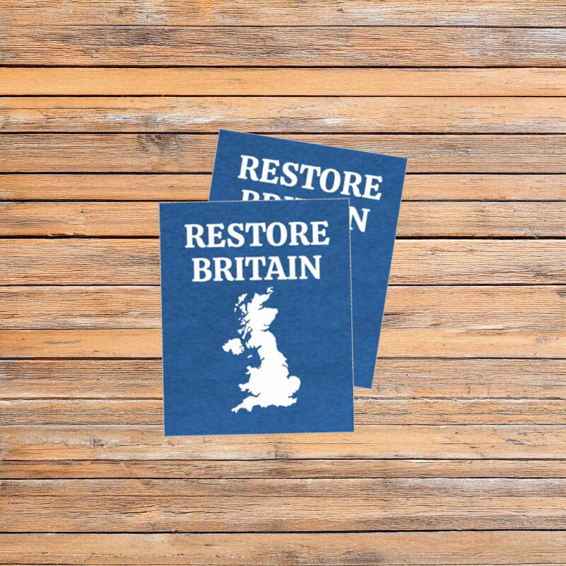 Restore Britain 2026 Blue Sticker