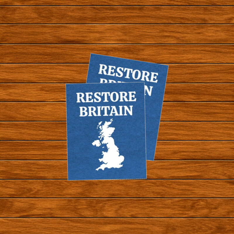 Restore Britain 2026 Blue Sticker