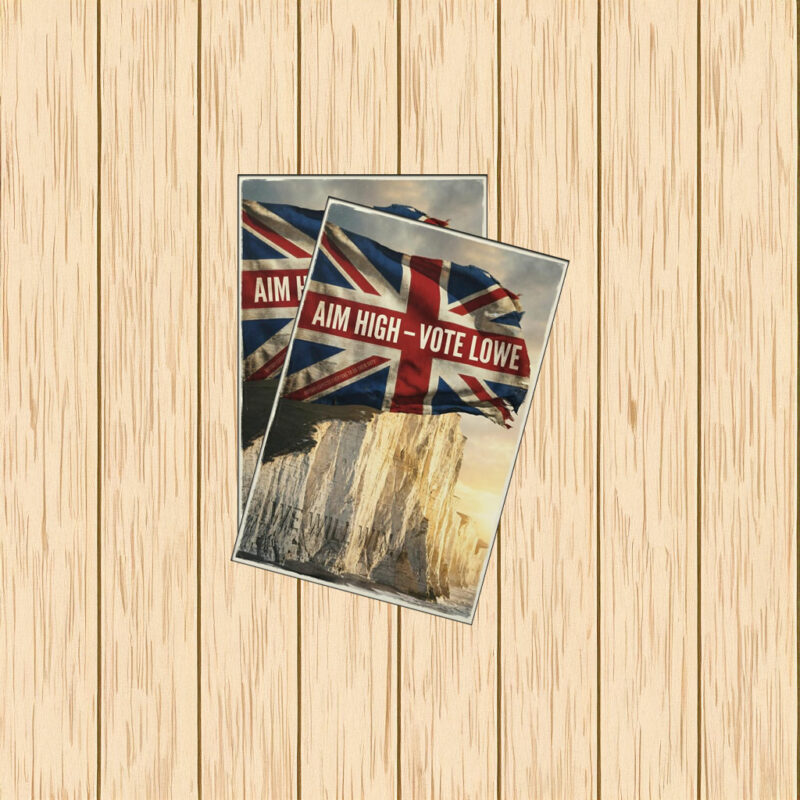 Restore Britain Aim High Vote Lowe Framed 2026 Sticker