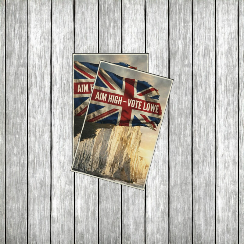 Restore Britain Aim High Vote Lowe Framed 2026 Sticker