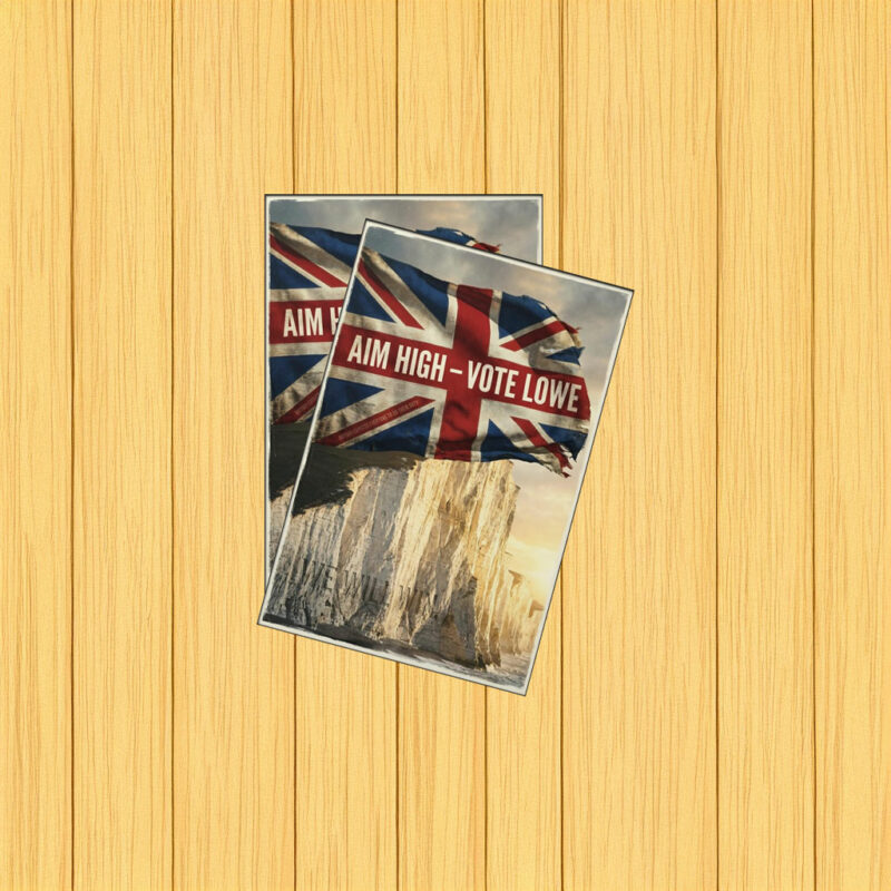 Restore Britain Aim High Vote Lowe Framed 2026 Sticker