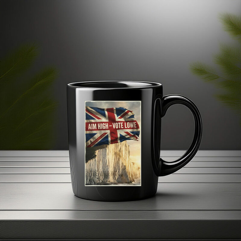 Restore Britain Aim High Vote Lowe Framed Mug