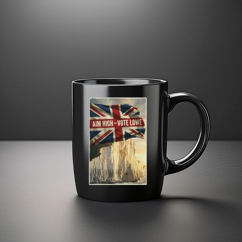 Restore Britain Aim High Vote Lowe Patriotic Mug