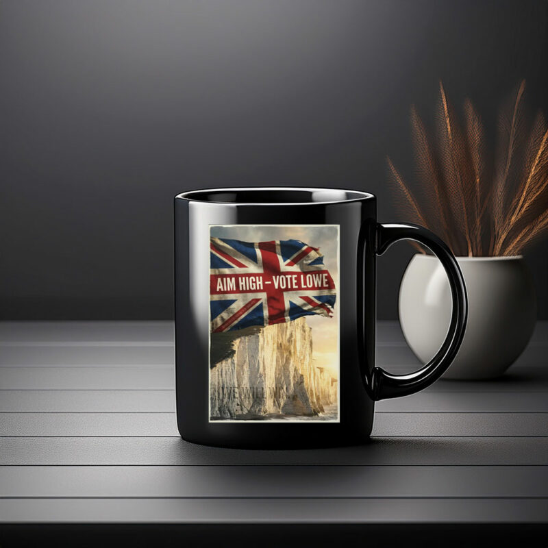 Restore Britain Aim High Vote Lowe Patriotic Mug