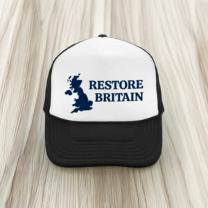 Restore Britain Black White Trucker Cap Embroidered Hat