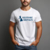 Restore Britain Blue Minimalist Map T-Shirt