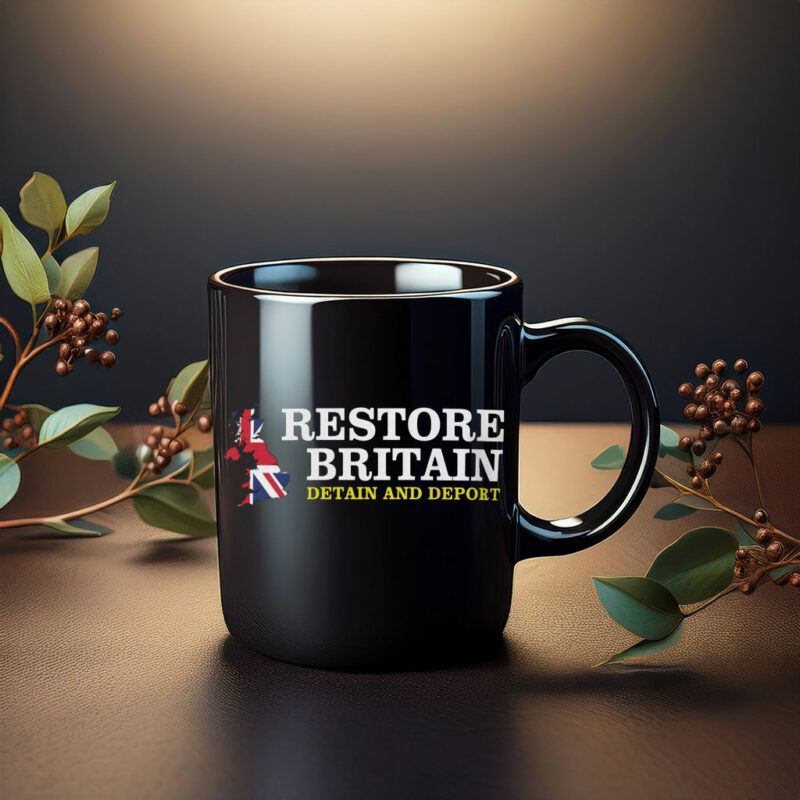 Restore Britain Detain Deport British Flag Mug