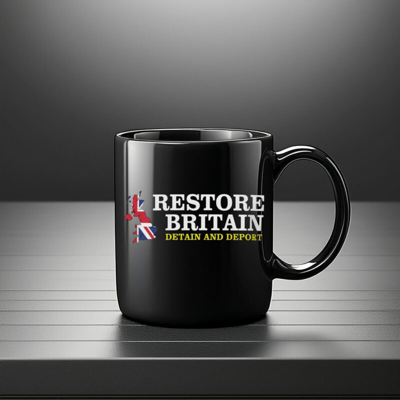 Restore Britain Detain Deport British Flag Mug