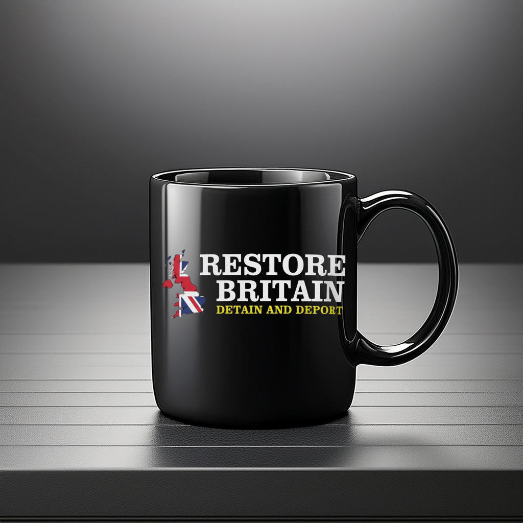 Restore Britain Detain Deport British Flag Mug