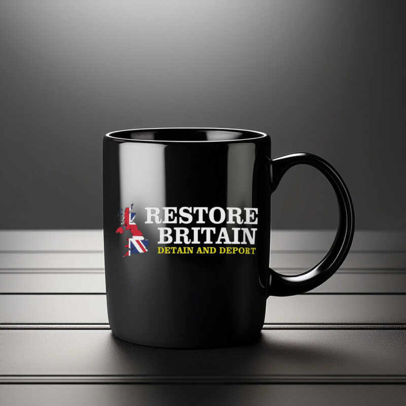 Restore Britain Detain Deport British Flag Mug