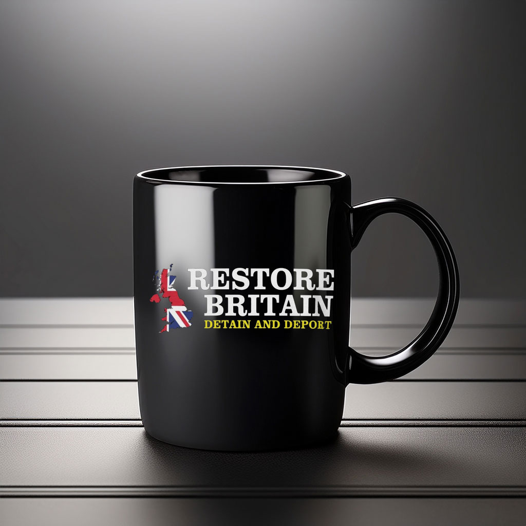 Restore Britain Detain Deport British Flag Mug