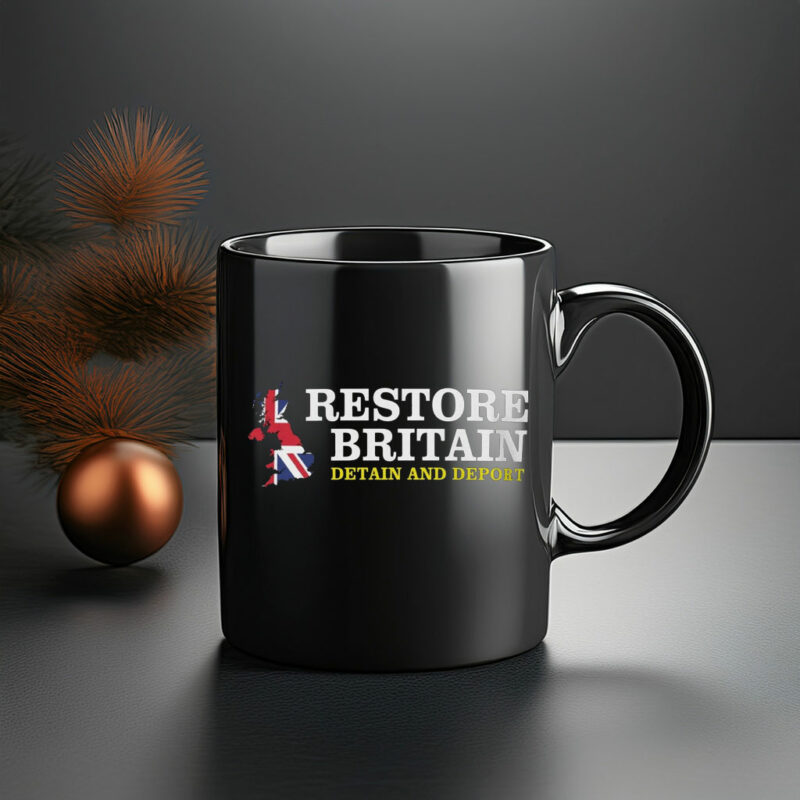 Restore Britain Detain Deport British Flag Mug