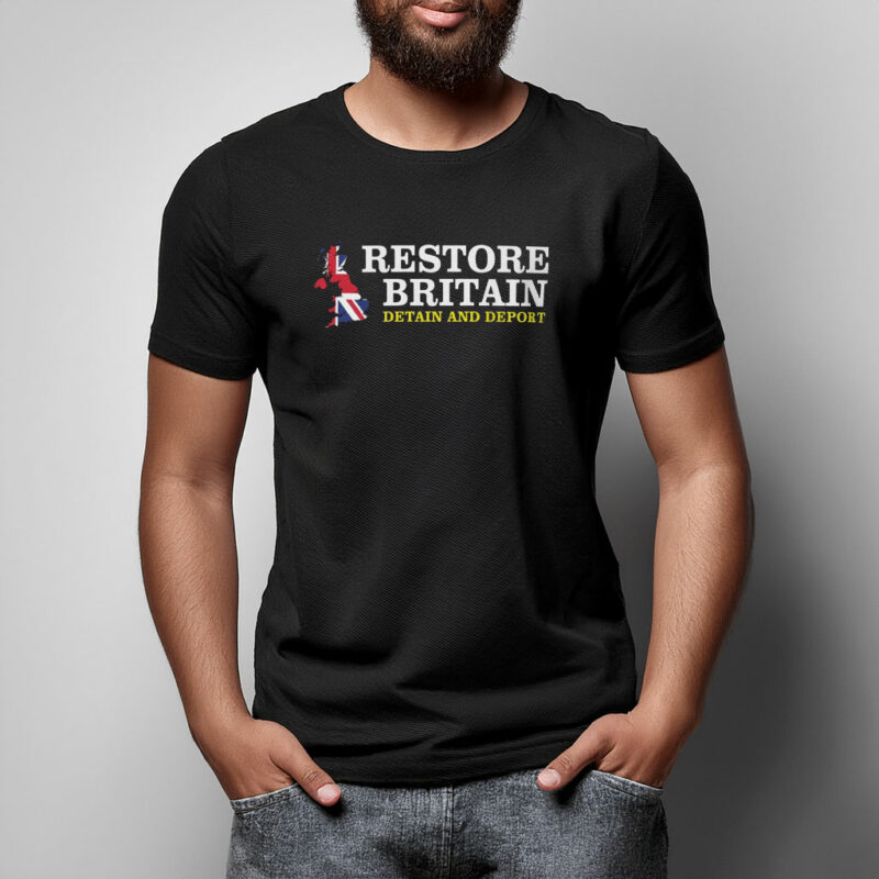 Restore Britain Detain and Deport British Flag Shirt