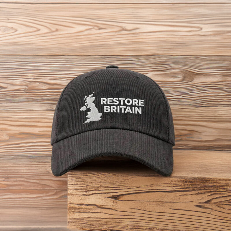 Restore Britain Embroidered Corduroy Hat