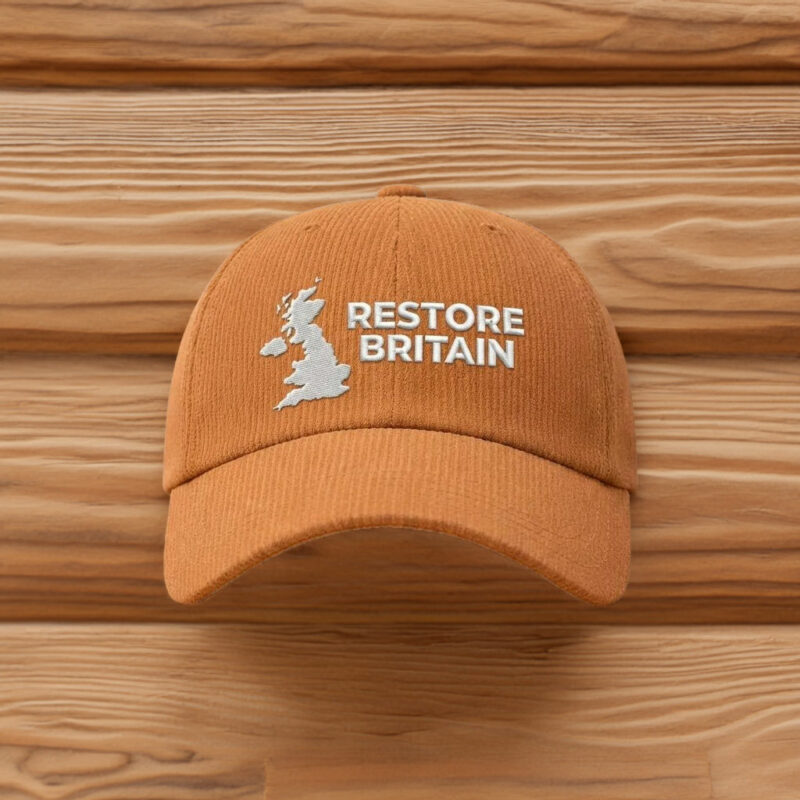 Restore Britain Embroidered Corduroy Hat