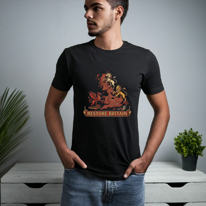 Restore Britain Lion Dragon Unicorn Graphic Tee