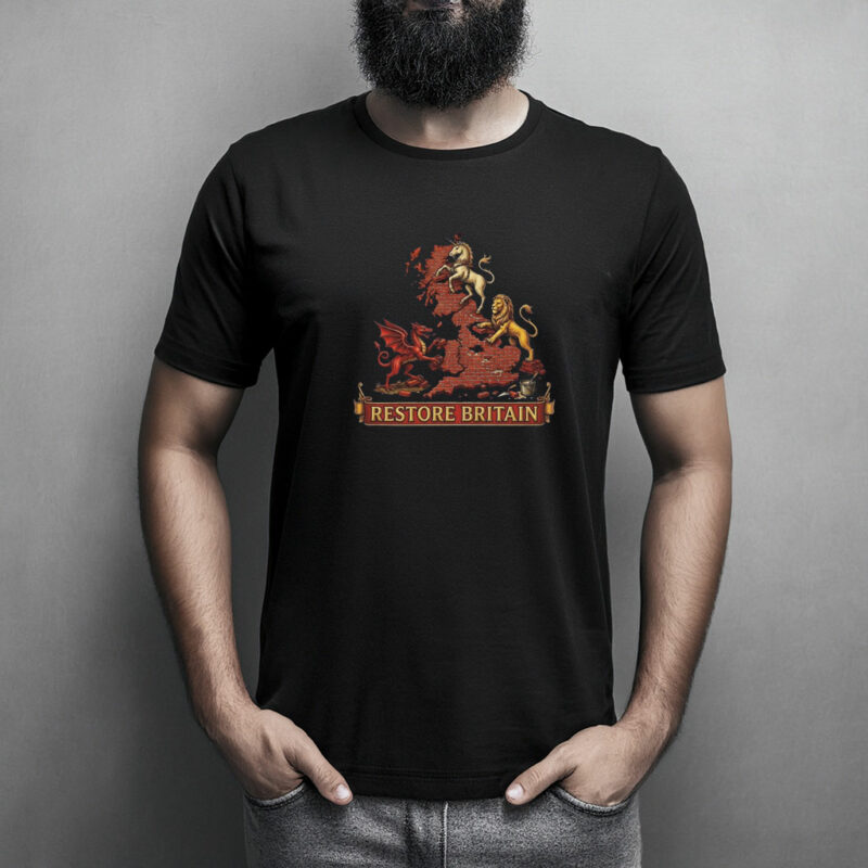 Restore Britain Lion Dragon Unicorn Graphic Tee
