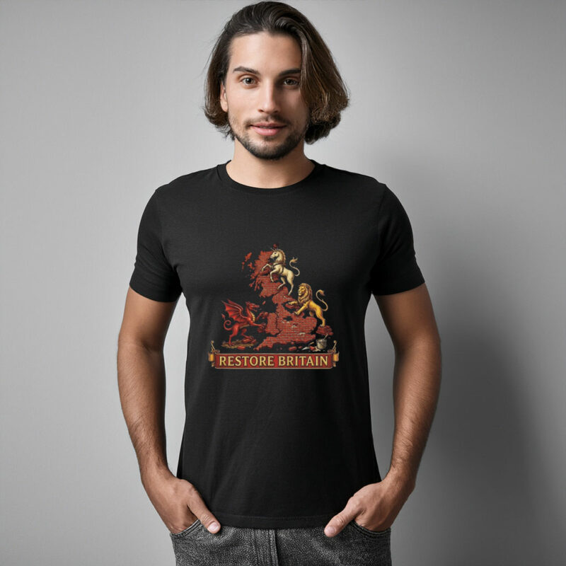 Restore Britain Lion Dragon Unicorn Graphic Tee