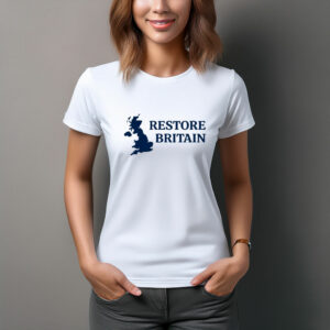Restore Britain Minimal UK Map T-Shirt