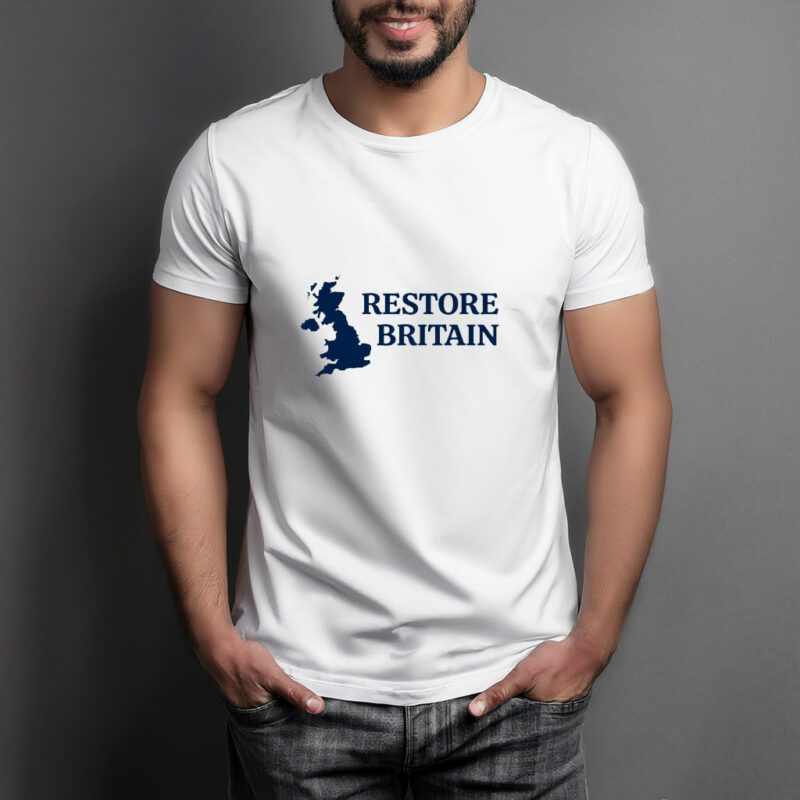 Restore Britain Minimal UK Map T-Shirt