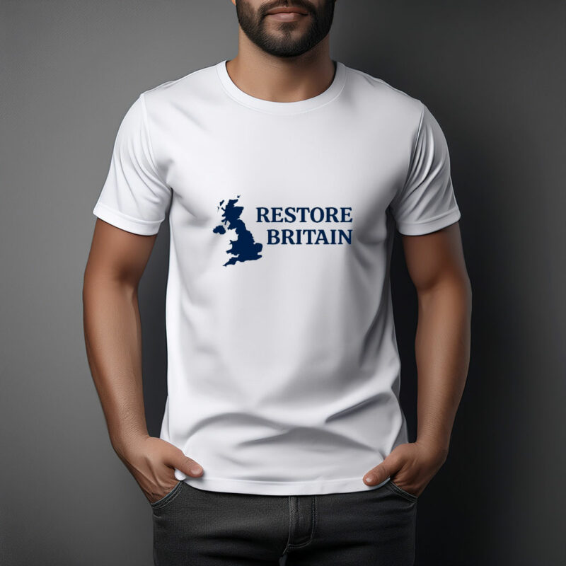 Restore Britain Minimal UK Map T-Shirt