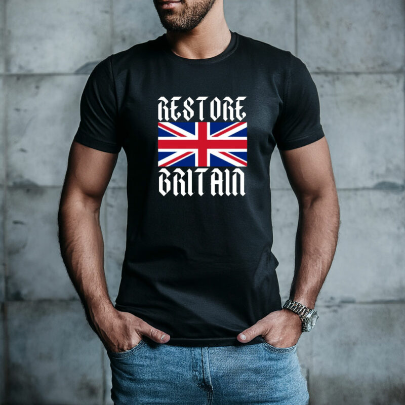 Restore Britain Union Jack Gothic Style T-Shirt