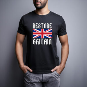 Restore Britain Union Jack Gothic Style T-Shirt