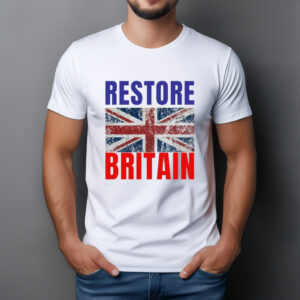 Restore Britain Vintage UK Flag Patriotic Tee