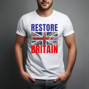 Restore Britain Vintage UK Flag Patriotic Tee