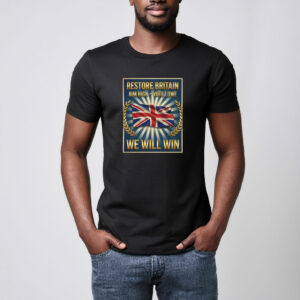 Restore Britain We Will Win Union Jack T-Shirt