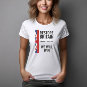 Restore Britain We Will Win Vertical Flag T-Shirt