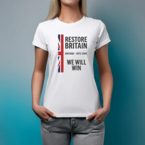 Restore Britain We Will Win Vertical Flag T-Shirt