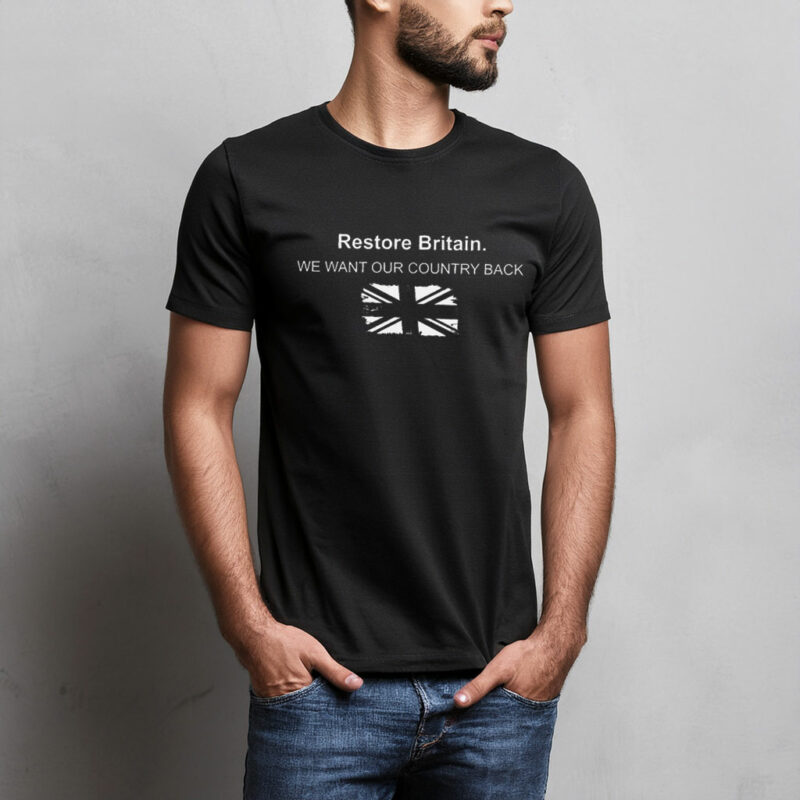 UK Flag Graphic Patriotic Slogan Tee