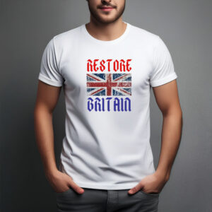 UK Flag Old English Restore Britain Gothic Union Jack T-Shirt