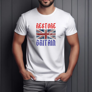 UK Flag Old English Restore Britain Gothic Union Jack T-Shirt
