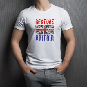 UK Flag Old English Restore Britain Gothic Union Jack T-Shirt